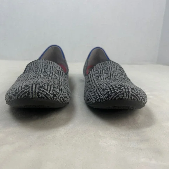 Rothy's The Loafer Women's sz 7 Gray Charcoal Grid Retired Flats